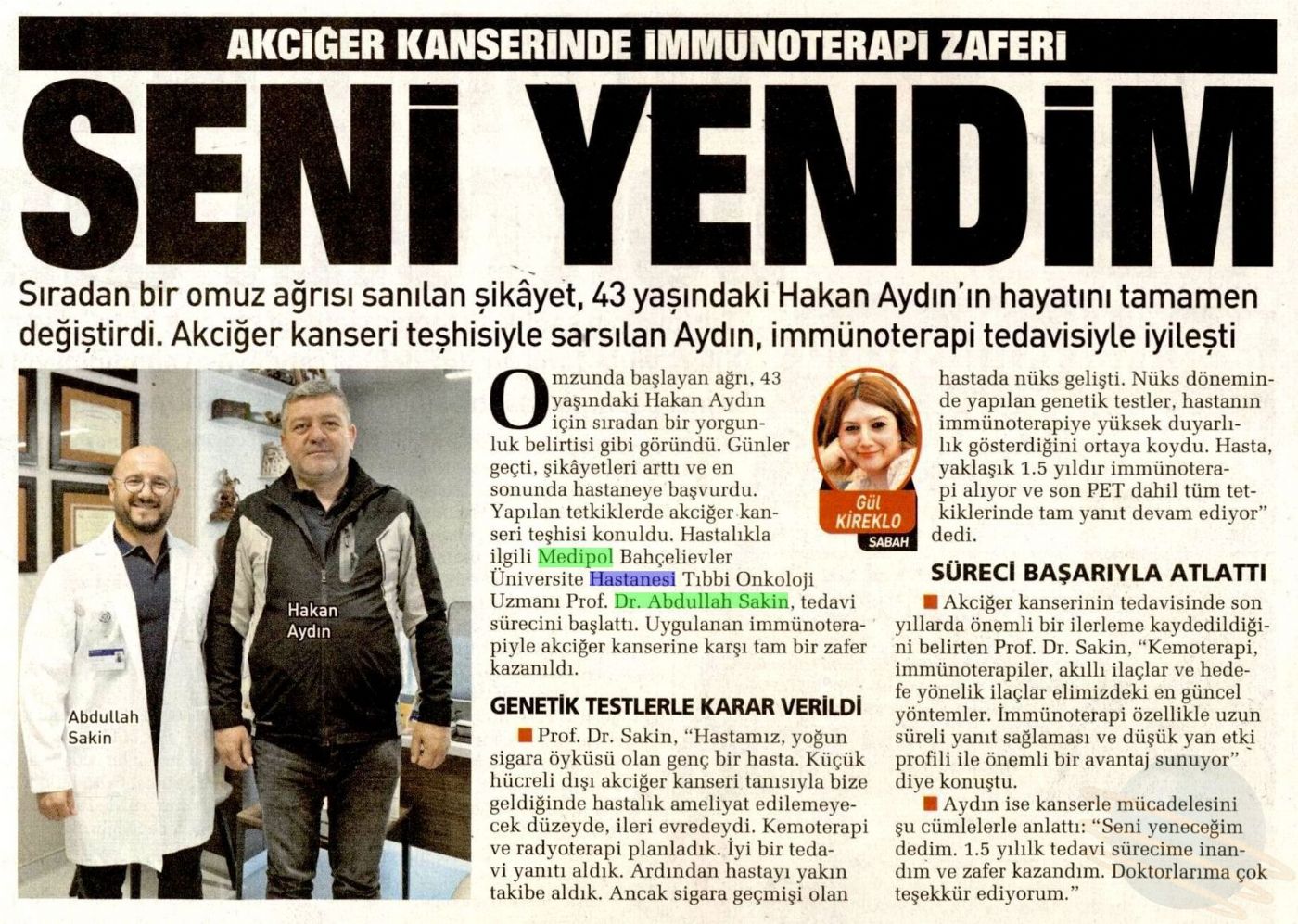 Akciğer Kanserinde İmmünoterapi Zaferi Seni Yendim