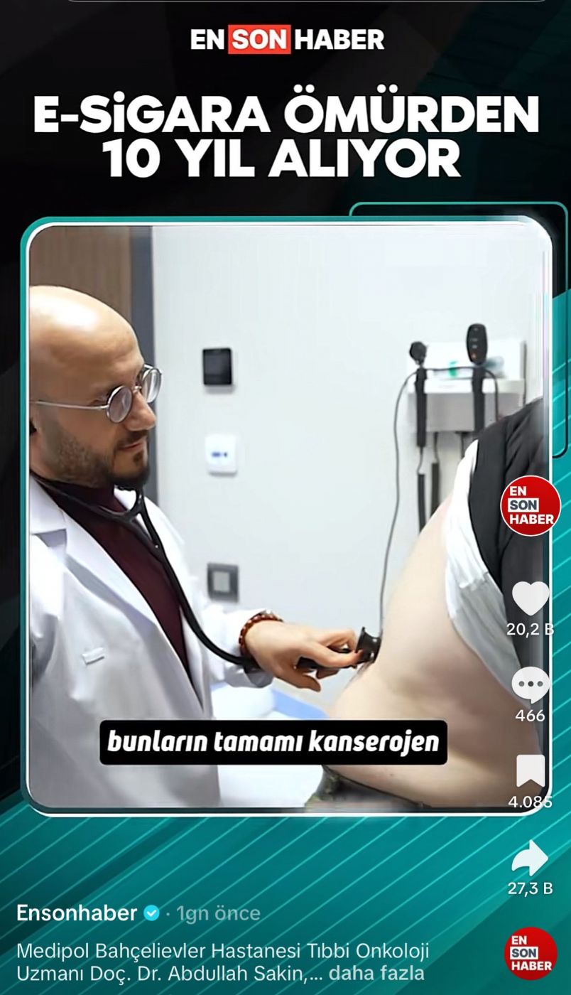 E-sigara Ömürden On Yıl Alıyor 