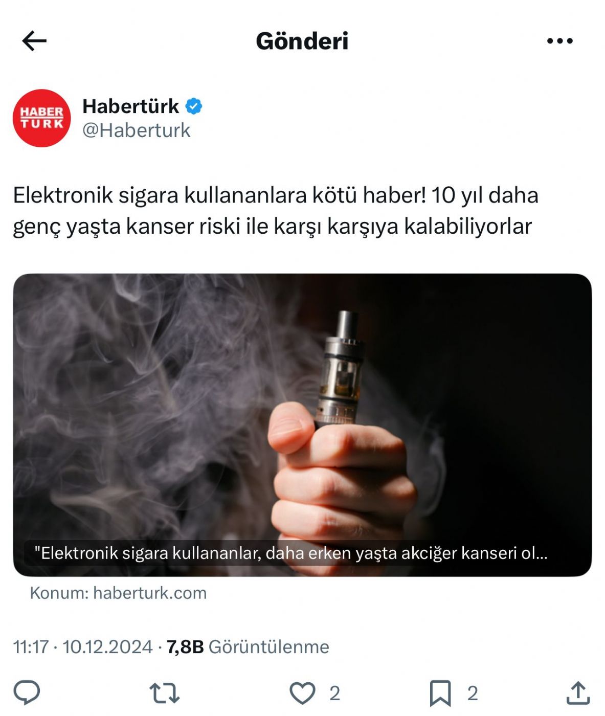 Elektronik Sigara Kullananlara Kötü Haber! 10 Yıl Daha Genç Yaşta Kanser Riski İle Karşı Karşıya Kalabilirler