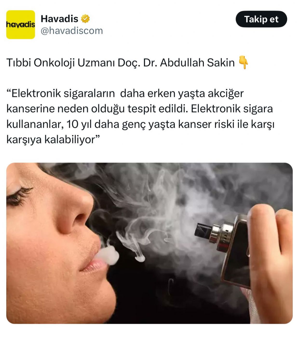 Elektronik Sigaraların Daha Erken Yaşta Akciğer Kanserine Neden Olduğu Tespit Edildi
