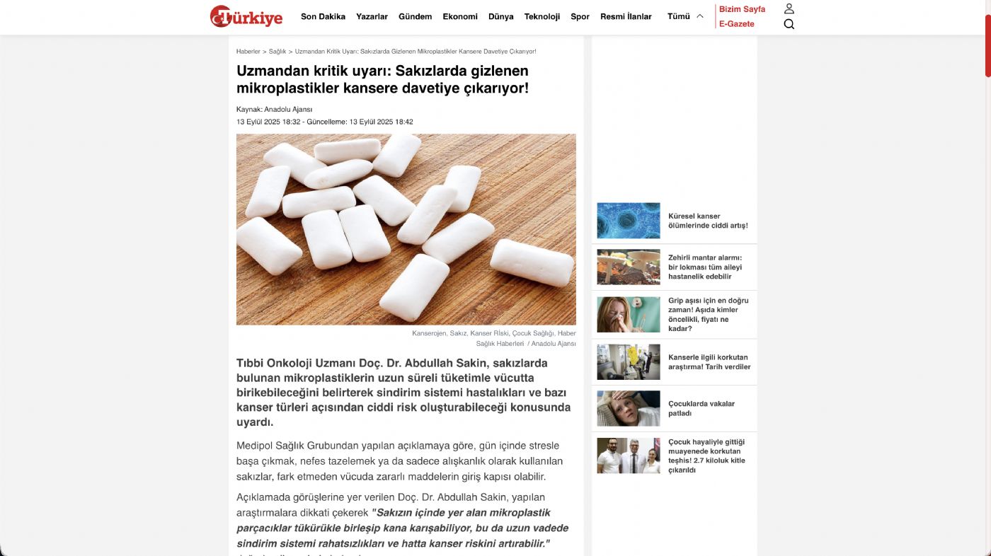 Uzmandan kritik uyarı: Sakızlarda gizlenen mikroplastikler kansere davetiye çıkarıyor!