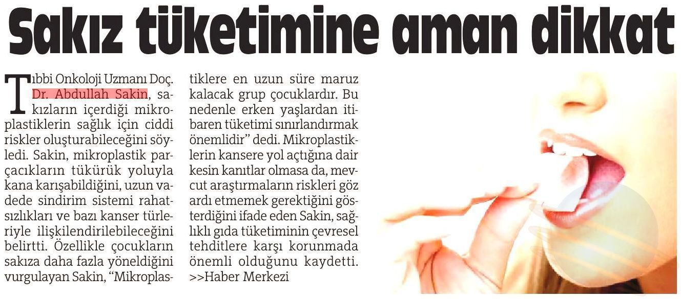 Sakız tüketimine aman dikkat