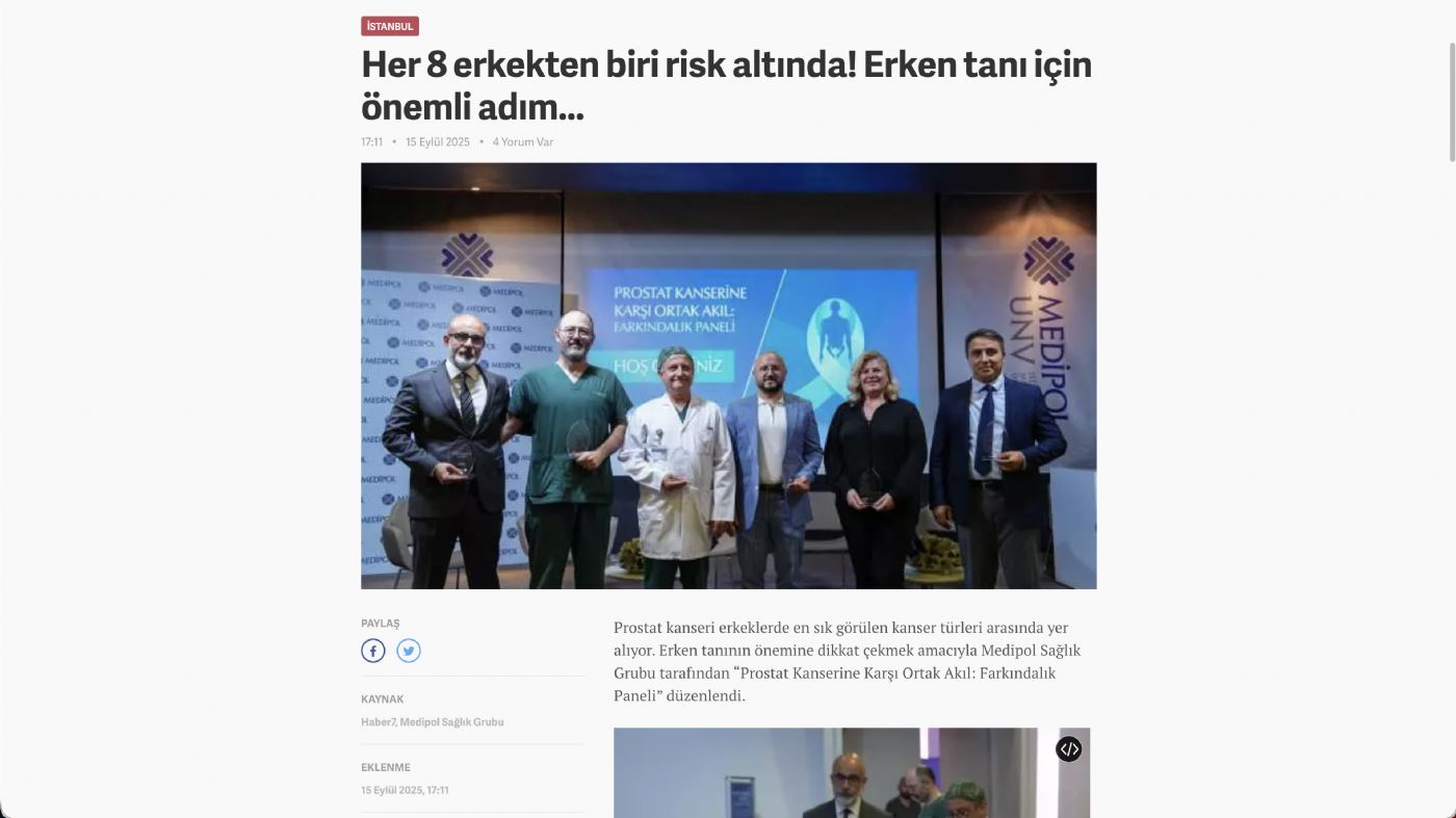Her 8 erkekten biri risk altında! Erken tanı için önemli adım...