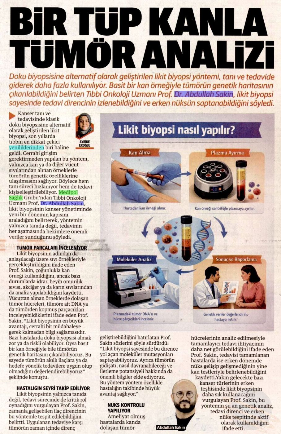 Bir Tüp Kanla Tümör Analizi: Likit Biyopsi Yöntemi