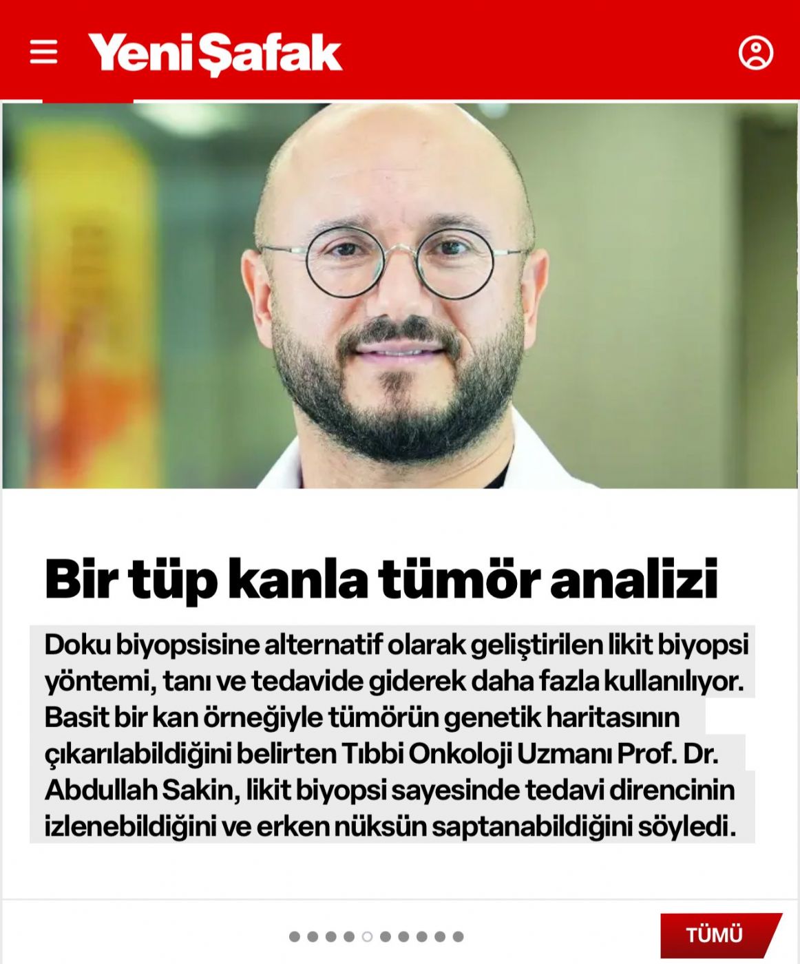 Bir tüp kanla tümör analizi