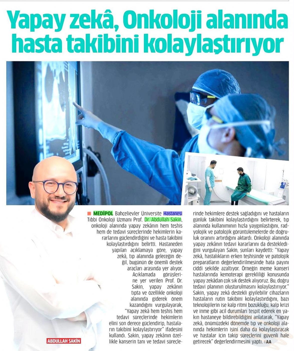 Yapay zekâ, onkoloji alanında hasta takibini kolaylaştırıyor